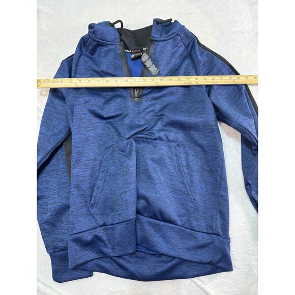 Spyder Active Hoodie Men's Blue /Black 1/4 Zip Pullover Long Sleeve Small PROW B - Picture 6 of 9